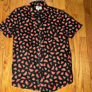 Watermelon design button down shirt